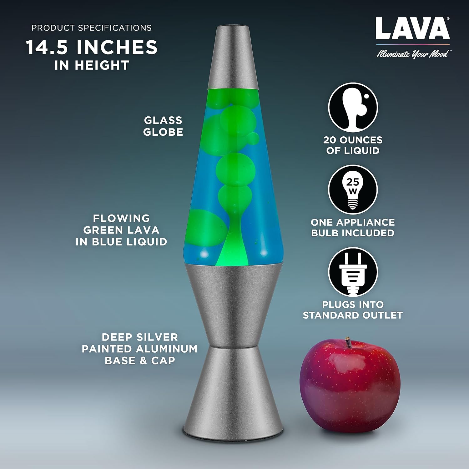 Lava? Lamp - 14.5 Deep Ocean - The Original Motion Light - Yellow/Green Wax and Blue Liquid - Item #2634 (Amazon Exclusive) - Image 3